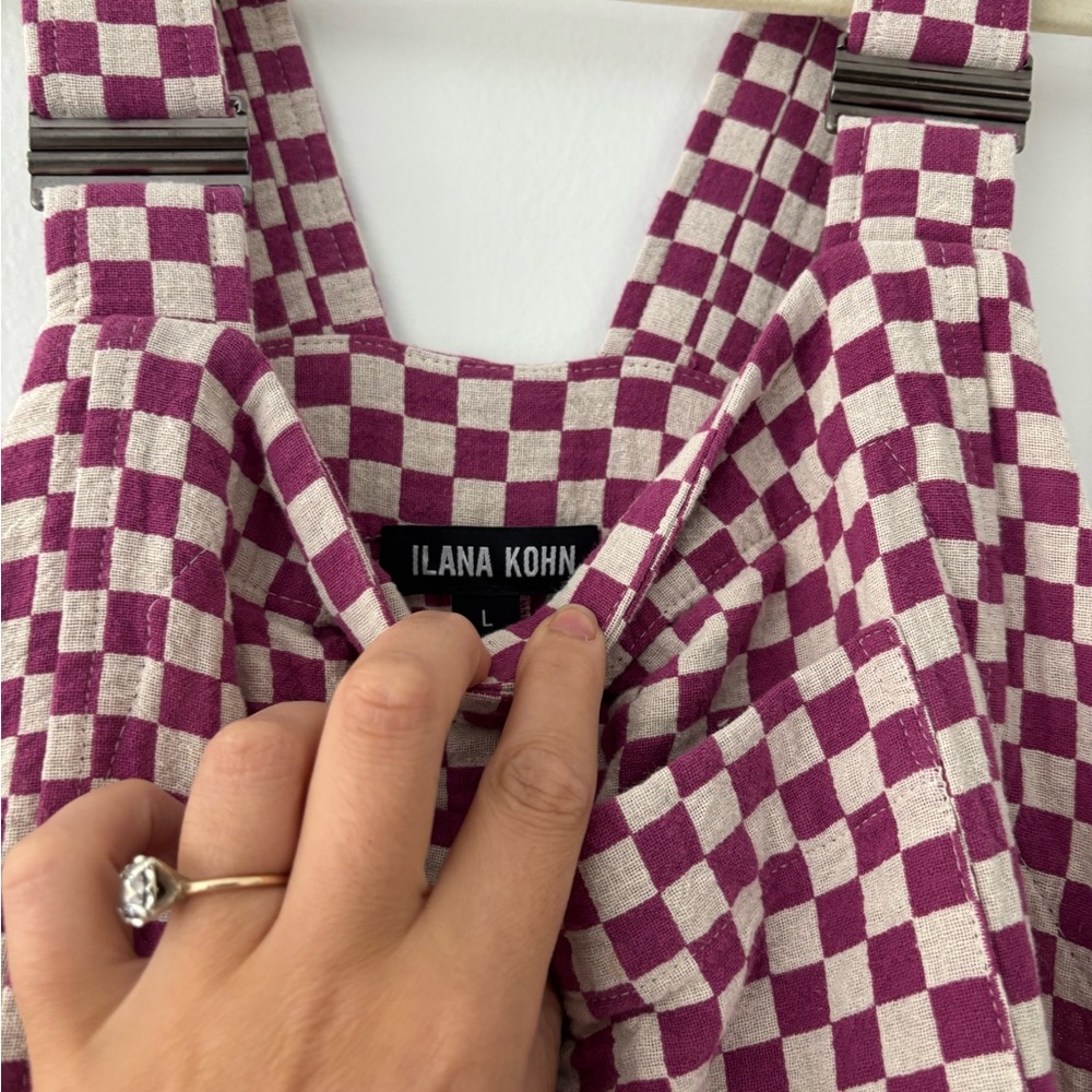 Ilana Kohn Magenta and White Checkered Jumpsuit - Picture 2 of 5